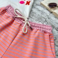 Sweatshort Stripe "rosa-neonorange" One Size