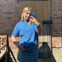 Kurzarmpullover Sina "azurblau hell" One Size