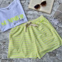Sweatshort Stripe "neongelb" One Size