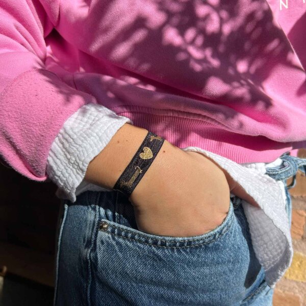 Elastisches Armband Dackel schwarz
