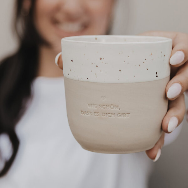 Becher "Wie schön, dass es dich gibt" von Eulenschnitt