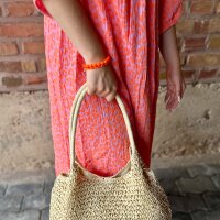 Maxi-Musselinkleid "Leo rosa-neonorange" One Size