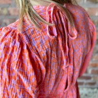 Maxi-Musselinkleid "Leo rosa-neonorange" One Size