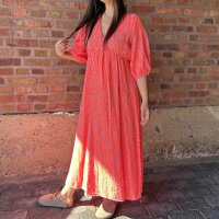 Maxi-Musselinkleid "Leo rosa-neonorange" One Size