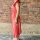 Maxi-Musselinkleid mit Volant "Leo rosa-neonorange" One Size