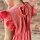Maxi-Musselinkleid mit Volant "Leo rosa-neonorange" One Size