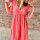 Maxi-Musselinkleid mit Volant "Leo rosa-neonorange" One Size