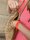 Maxi-Musselinkleid mit Volant "Streifen rosa-neonorange" One Size