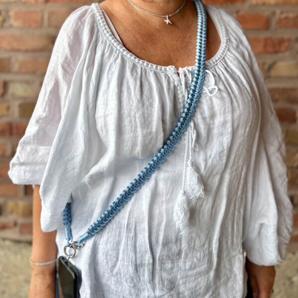 Geflochtenes Handyband "hellblau"