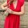 Maxi-Musselinkleid mit Volant "rot" One Size
