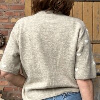 Halbarmpullover Herzchen "beige-weiß" One...