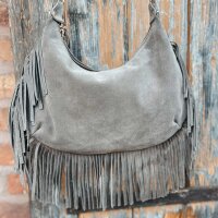 Tasche mit Fransen Schlamm