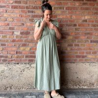 Maxi-Musselinkleid mit Volant "salbei" One Size