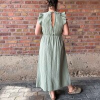 Maxi-Musselinkleid mit Volant "salbei" One Size