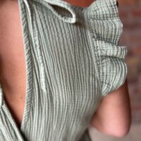 Maxi-Musselinkleid mit Volant "salbei" One Size