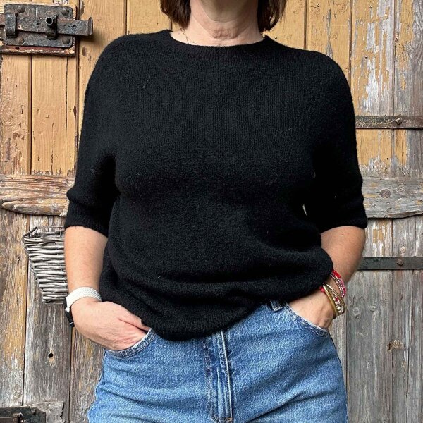 Kurzarmpullover Sina "schwarz" One Size