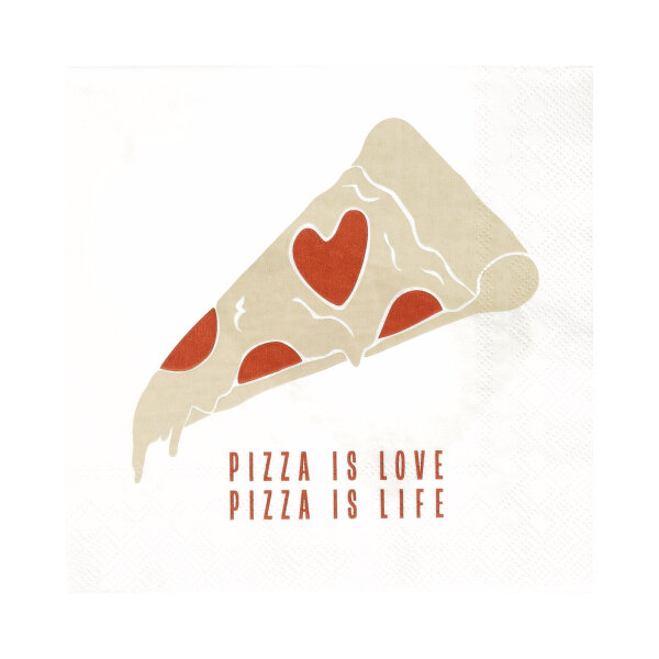 Serviette 33x33 "Pizza is Love" von Räder