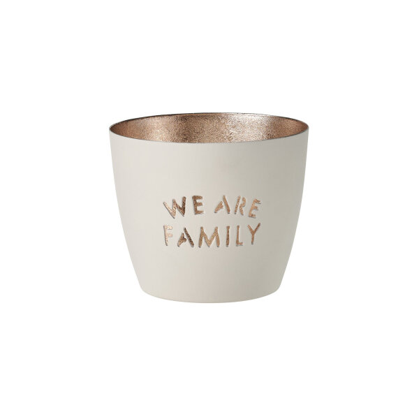 Windlicht Madras "We are family" weiß/gold von Giftcompany