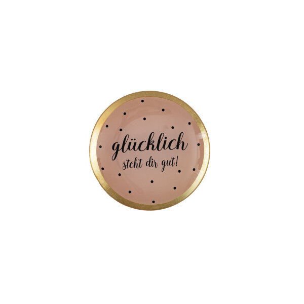 Glasteller Love Plates "Glücklich steht dir gut" von Giftcompany