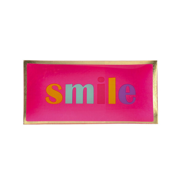 Glasteller Love Plates "Smile neon pink" von Giftcompany