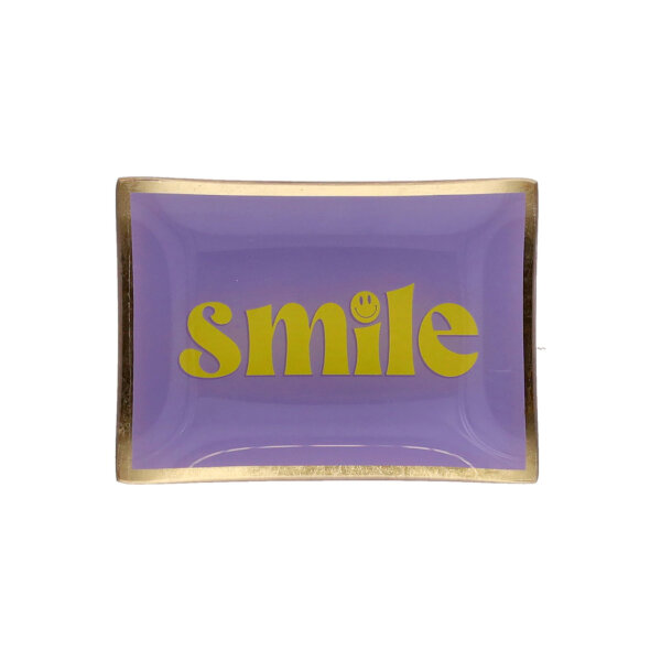 Glasteller Love Plates "Smile lila gelb" von Giftcompany