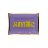 Glasteller Love Plates Smile lila gelb von Giftcompany