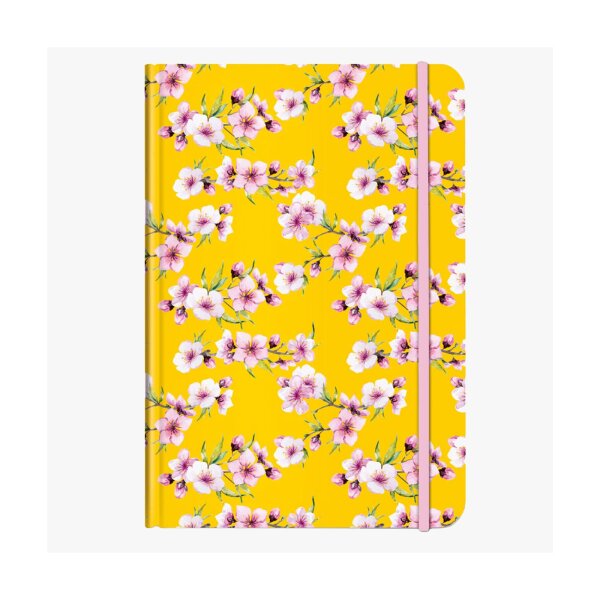 Notizbuch A5 Pattern "Blüten gelb" von Cedon