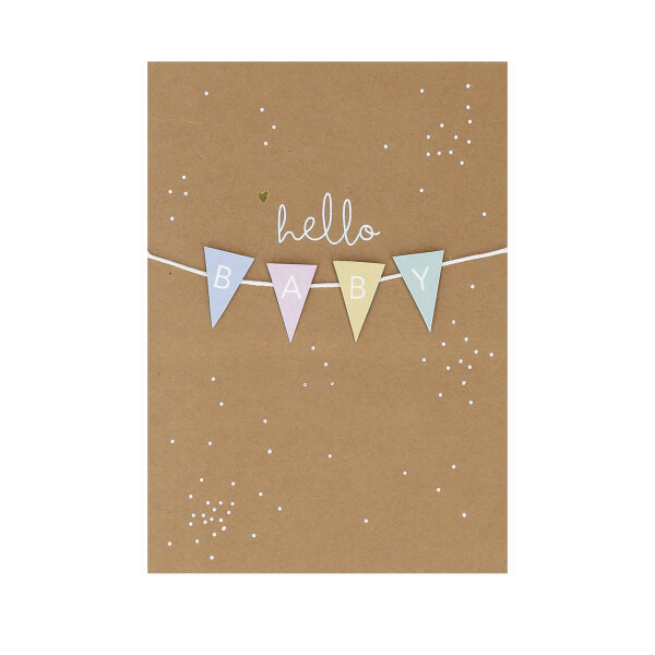 Natronpapierkarte "Hello Baby" von Räder