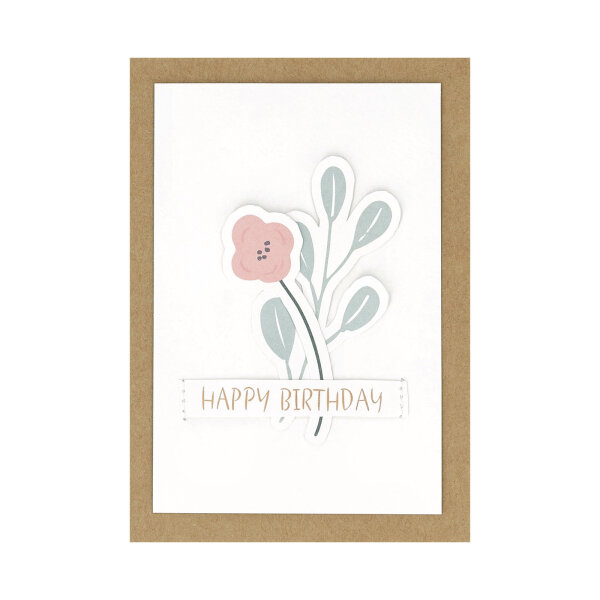 Geburstag Blümchenkarte "Happy Birthday" von Räder