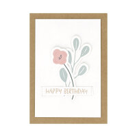 Geburstag Blümchenkarte "Happy Birthday"...
