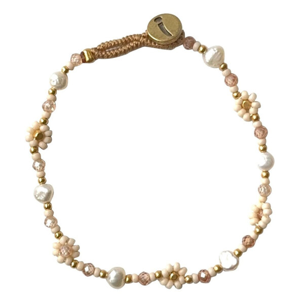 Armband Lulu Flower Antique Beige von IBU JEWELS
