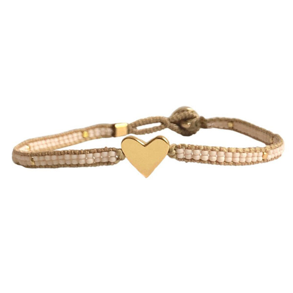 Armband Jill Heart Antique Beige von IBU JEWELS