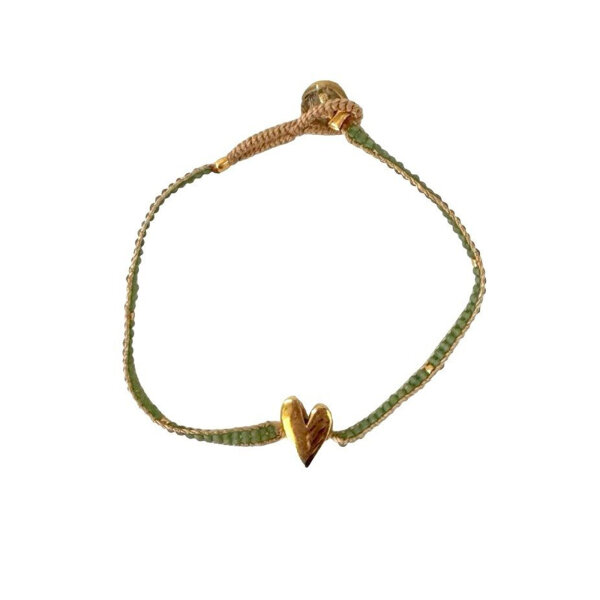 Armband Jill Heart Bamboo Green von IBU JEWELS