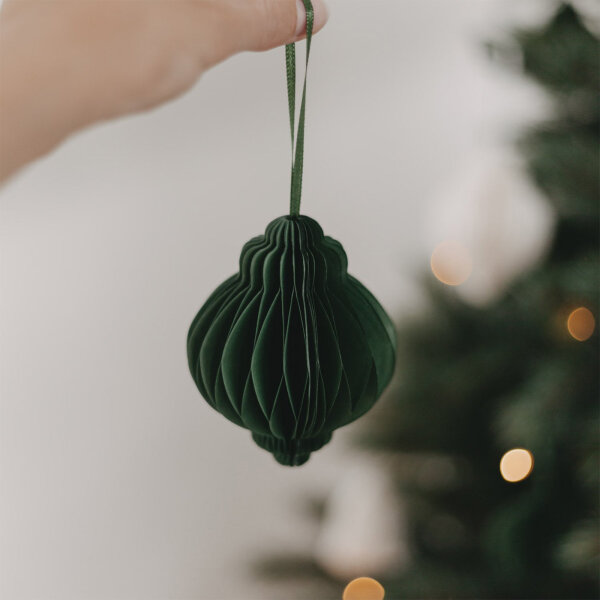 Papieranhänger 3er Set 10cm dunkelgrün von Eulenschnitt