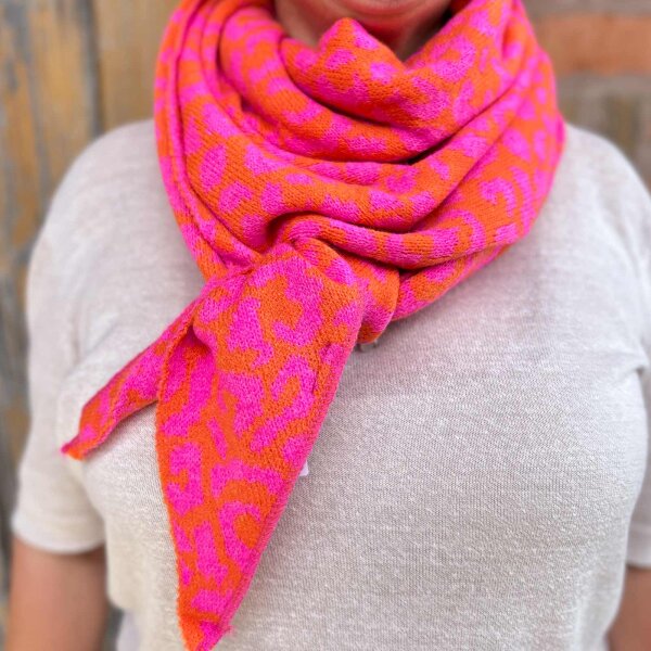 Dreiecksschal "Leo" orange-pink