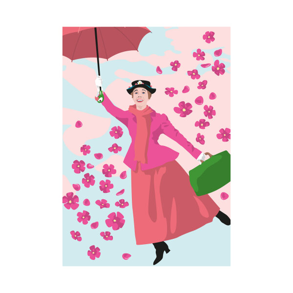 Postkarte pop art new generation "Magical Nanny" von Nobis Design