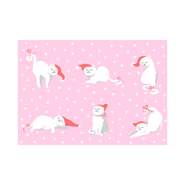 Postkarte luminous "luminous cats xmas" von Nobis Design