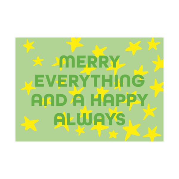 Postkarte luminous "Merry everything" von Nobis Design
