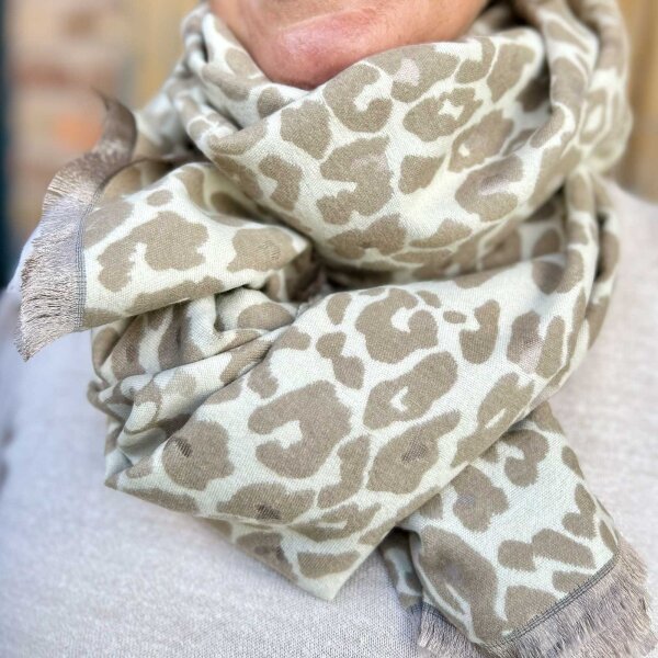 Schal "Leo" beige/taupe