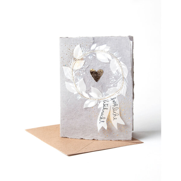 Winterpapierkunstkarte "Herzkranz" von Good old Friends