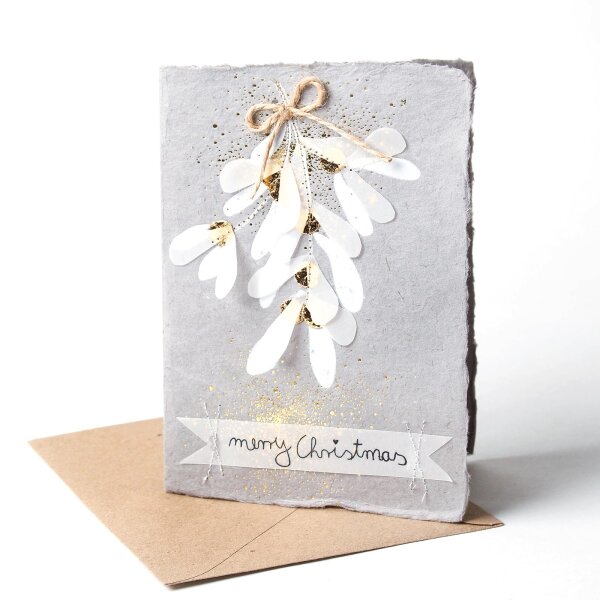 Winterpapierkunstkarte "Mistelzweig" von Good old Friends