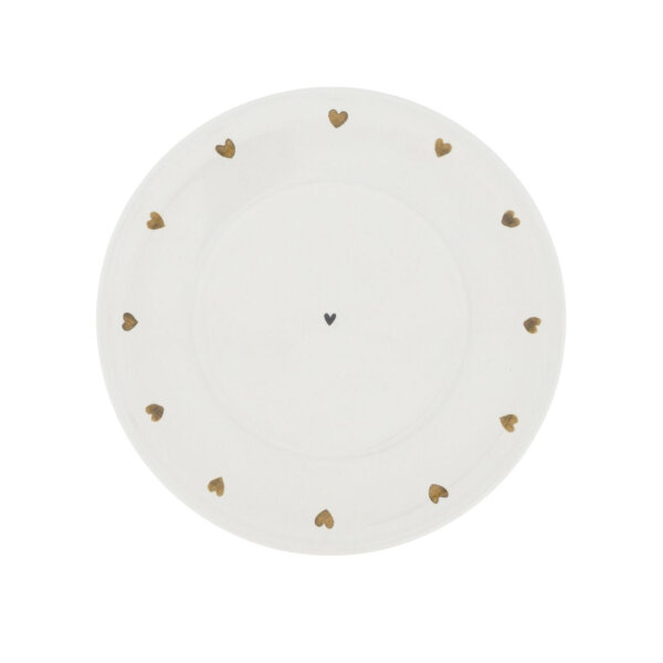 Unterteller/Plate Cup "White/Hearts allround" von Bastion Collections
