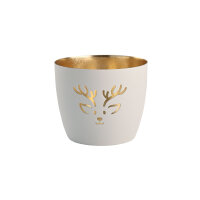 Windlicht Madras "Rentier" weiß/gold von...