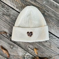 Strickmütze "Herz Leo" beige