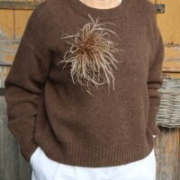 Brosche "Feder" taupe
