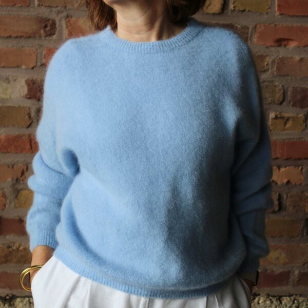 Mohair-Strickpulli "hellblau" One Size