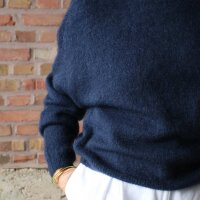 Mohair-Strickpulli "dunkelblau" One Size