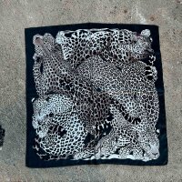 Kleines gemustertes Tuch "Leopard schwarz"