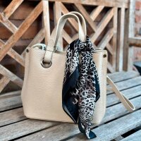 Kleines gemustertes Tuch "Leopard schwarz"