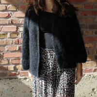 Mohair-Strickjacke "schwarz" One Size